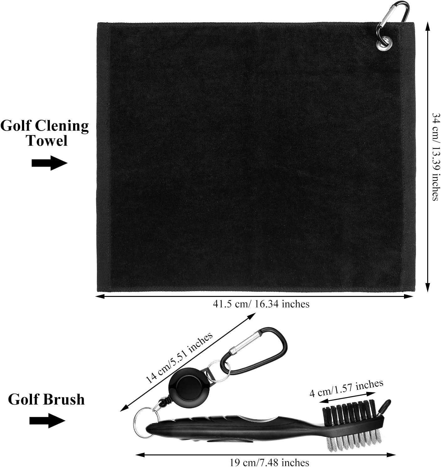 22 Pcs Golf Accessories Kit Golf Essentials Club Cleaning Kit for Men Include Cleaning Brush Towel Marking Pen Line Marker Tee Holder with Tee Repair Divot Tool for Christmas Ideal Gift(Black)