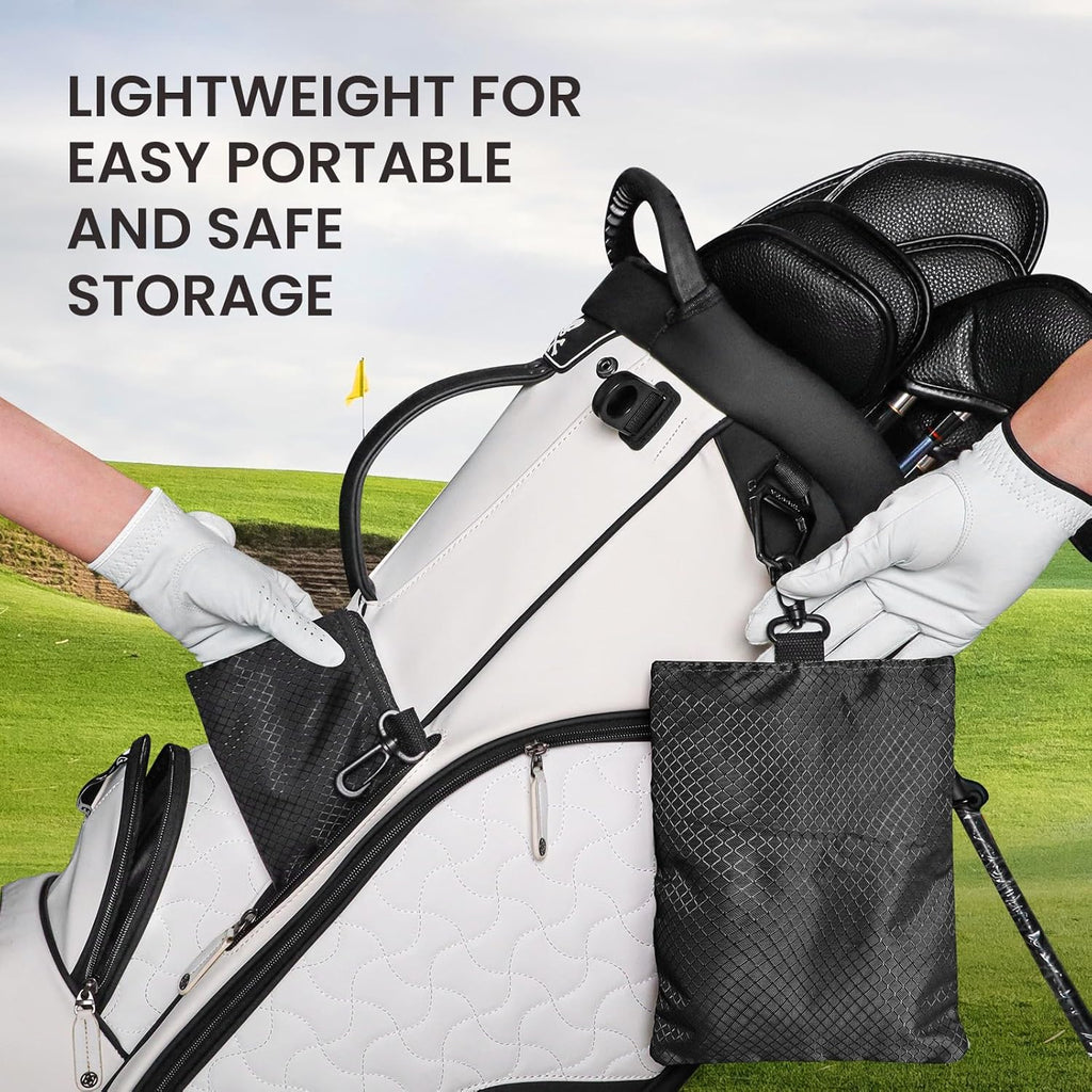 Golf Bag Accessories Valuables Pouch Bags Multi Pocket Zipper Hook with 10 Pcs Wood Golf Tees for Men Women
