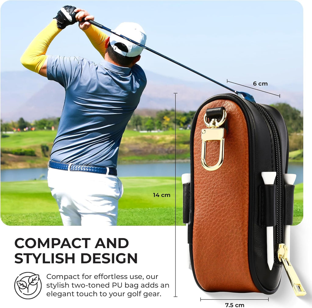 Golf Gift for Men Women - Luxury Golf Accessories Set with Case, 12 Golf Balls, Tees, Divot Tool Knife & Bag Hook - Perfect Holiday Tournament Prize