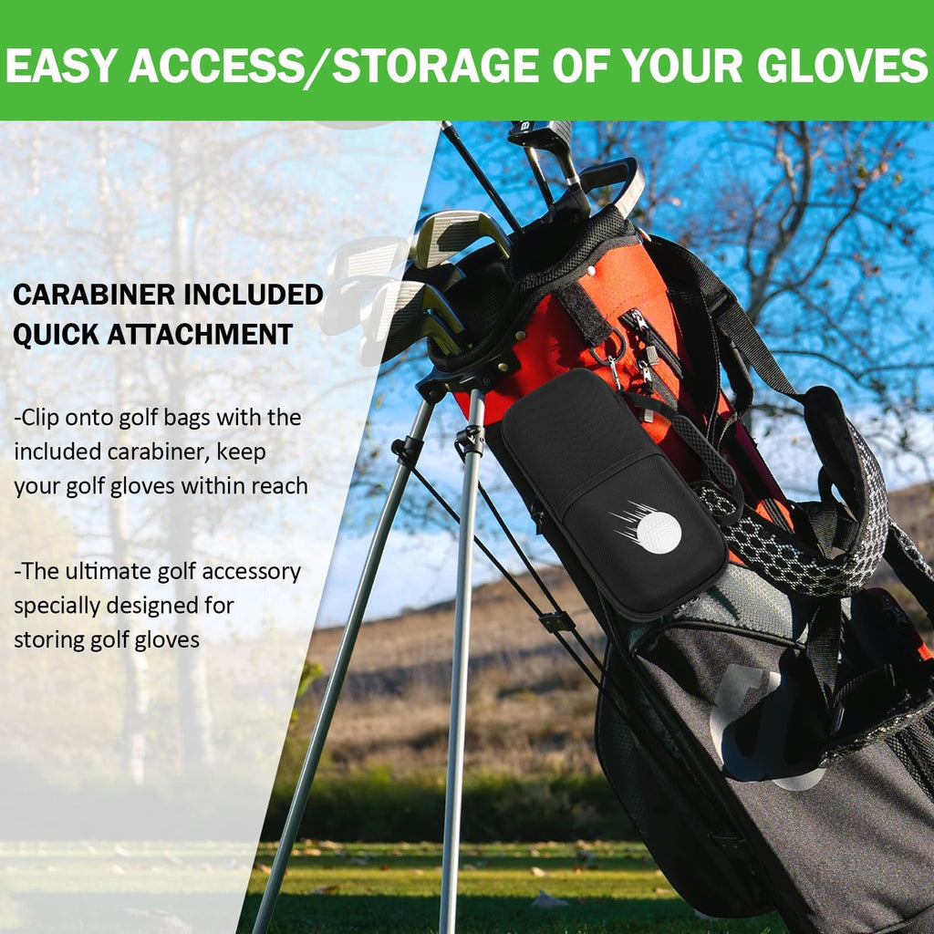Golf Glove Holder with Removable Glove Shaper, Golf Accessories Hard Case Bag for Phone, Tees, Divot Tools & Ball Markers, Gifts for Men Women