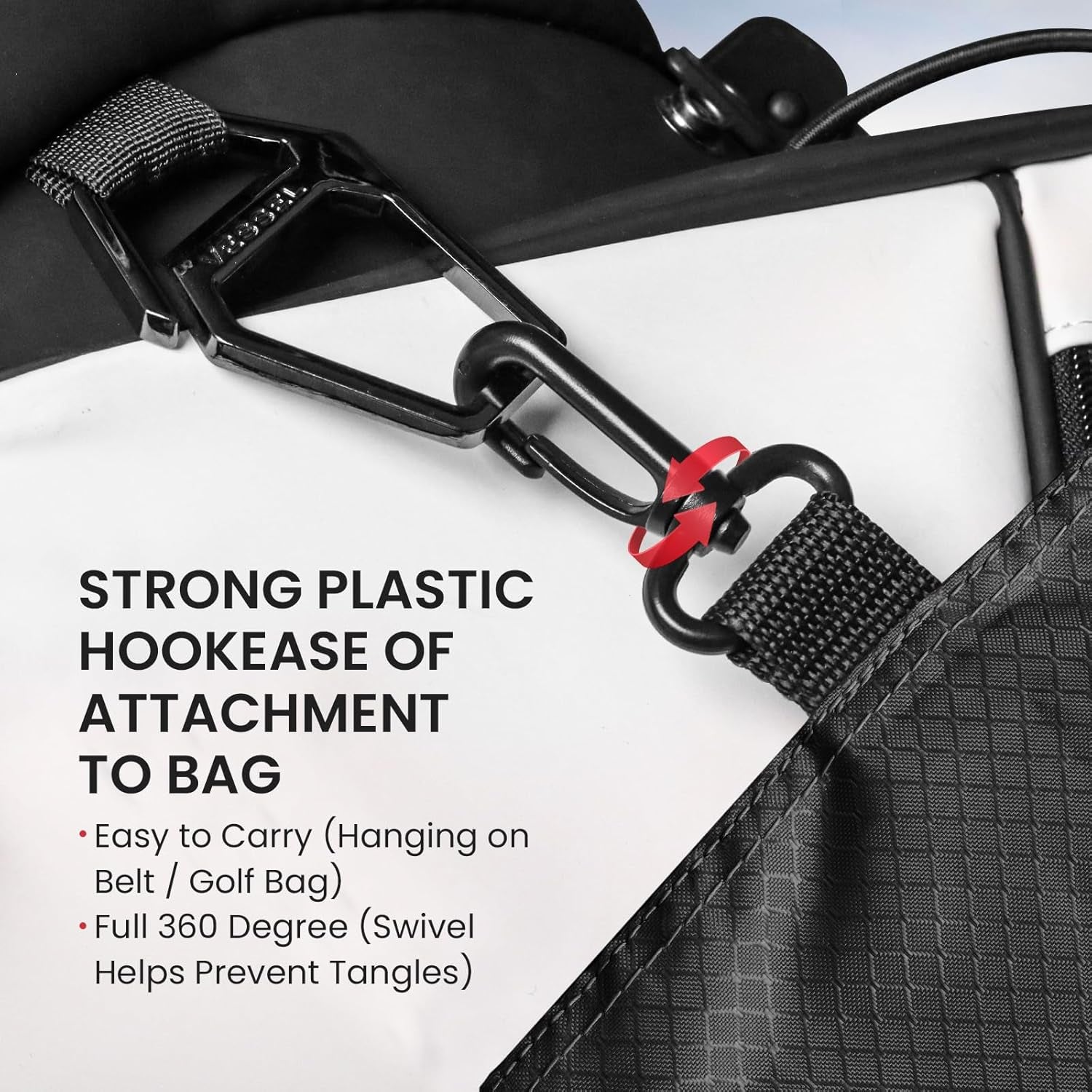 Golf Bag Accessories Valuables Pouch Bags Multi Pocket Zipper Hook with 10 Pcs Wood Golf Tees for Men Women