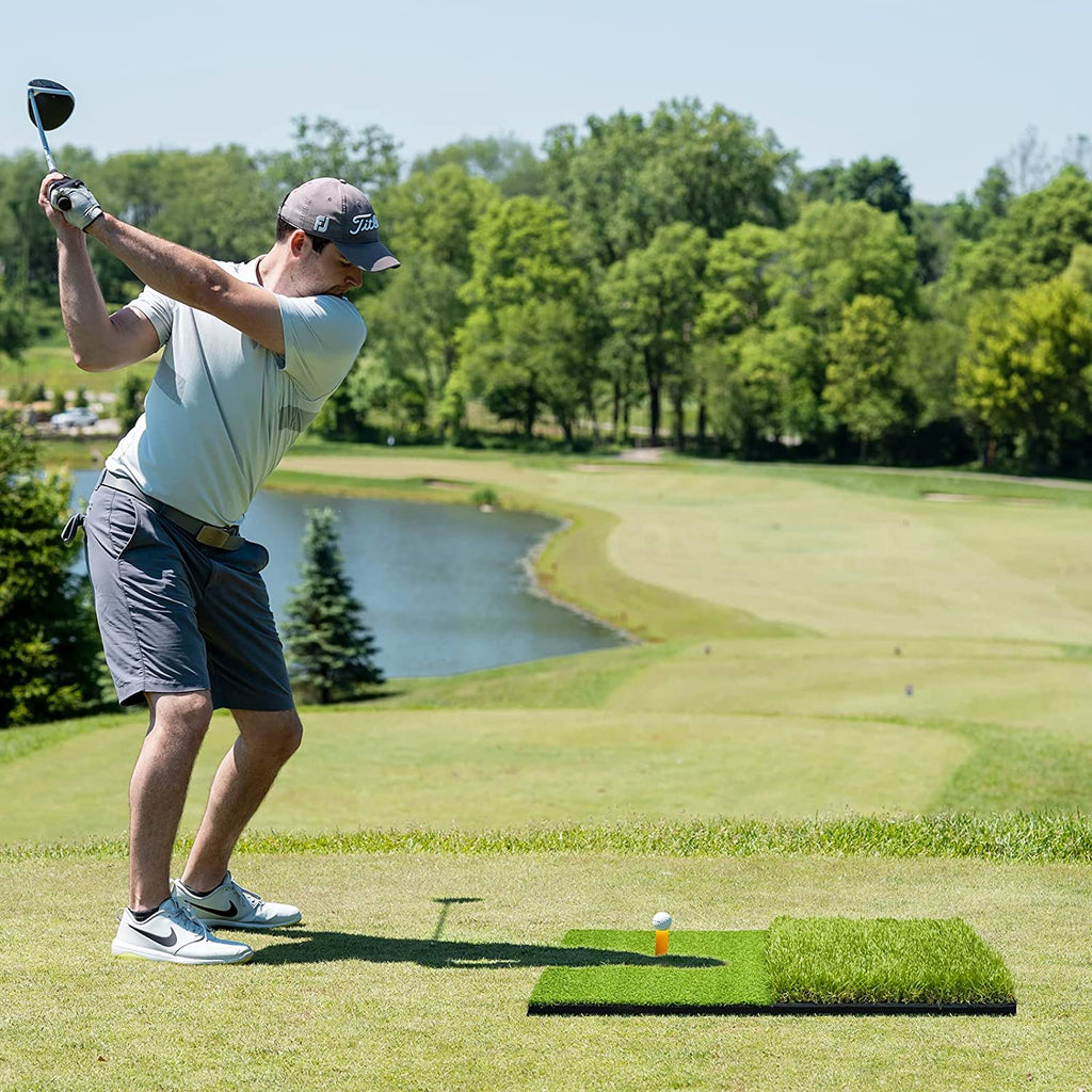 Foldable Heavy-Duty Golf Hitting Mat with 10Mm EVA Backing for Indoor/Outdoor Swing & Chipping, Golf Accessories & Gift for Men & Women