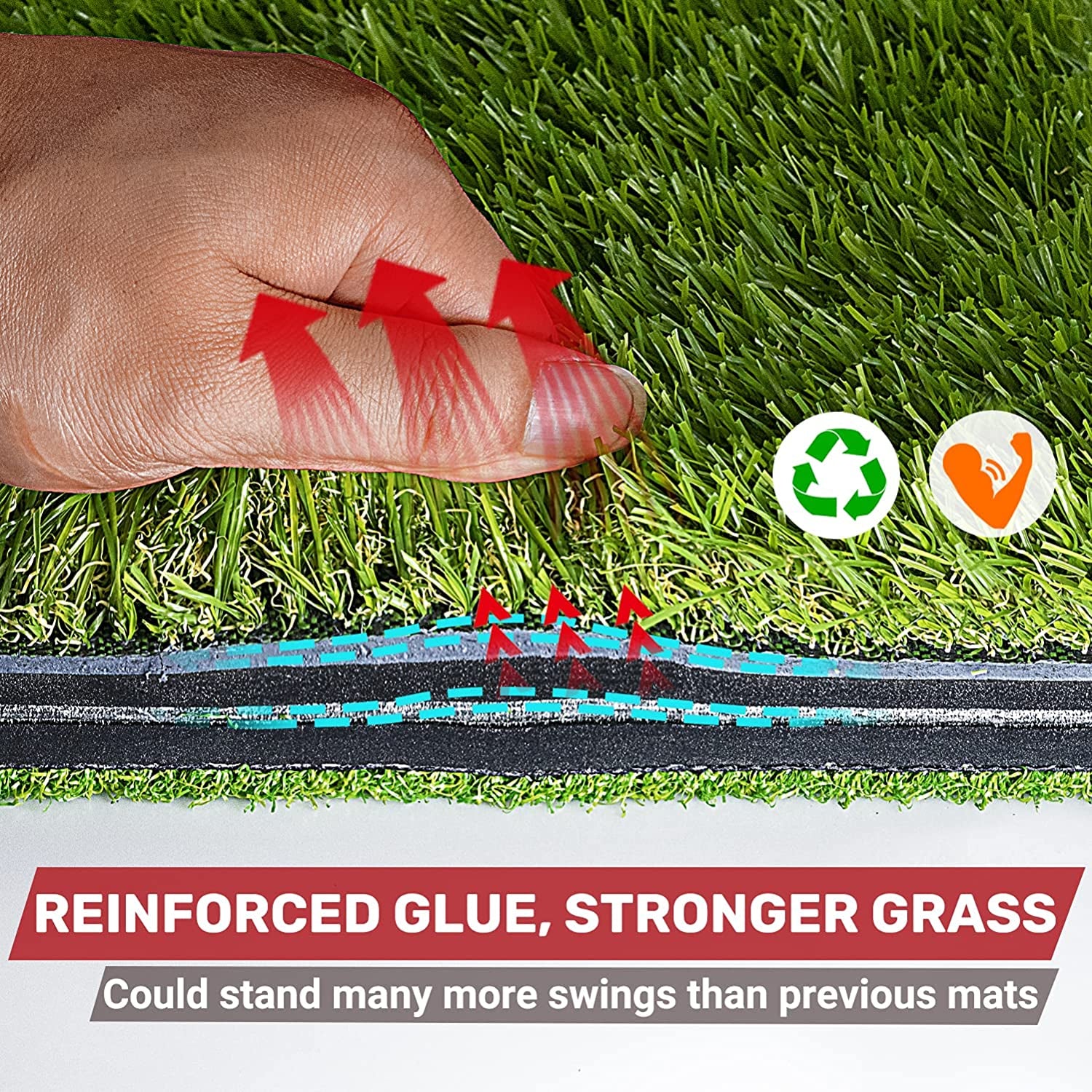 Foldable Heavy-Duty Golf Hitting Mat with 10Mm EVA Backing for Indoor/Outdoor Swing & Chipping, Golf Accessories & Gift for Men & Women